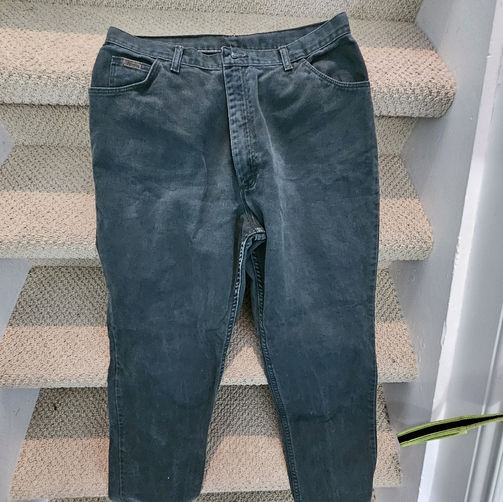 Wrangler Vintage High Rise Straight Leg Mom Jeans Green 18X32 (Size Large)